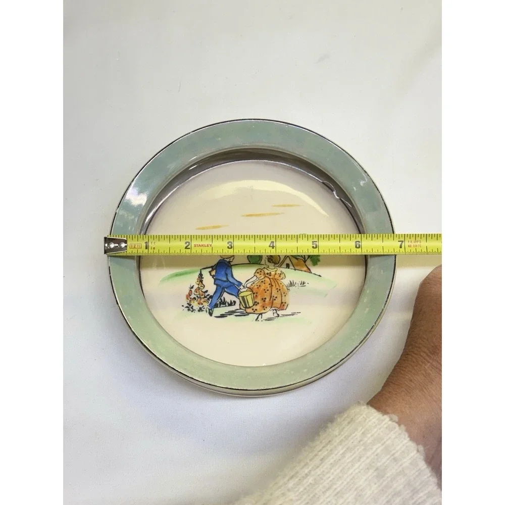 Antique Lusterware 1930's Jack & Jill Nursery Rhyme Cup & Bowl Set Japan
